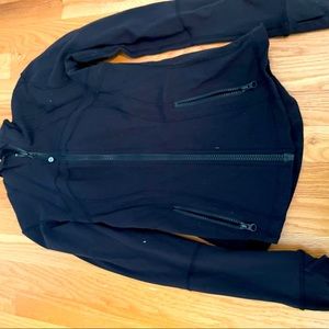 Black lulu full front zip up size 4 excellent condition!
